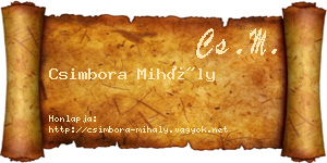 Csimbora Mihály névjegykártya