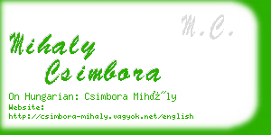 mihaly csimbora business card